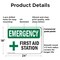 Signmission First Aid Station, 24 in W x Rectangle, Plastic OS-2PACK-EM-P-1824-L-10328 - alternate 3